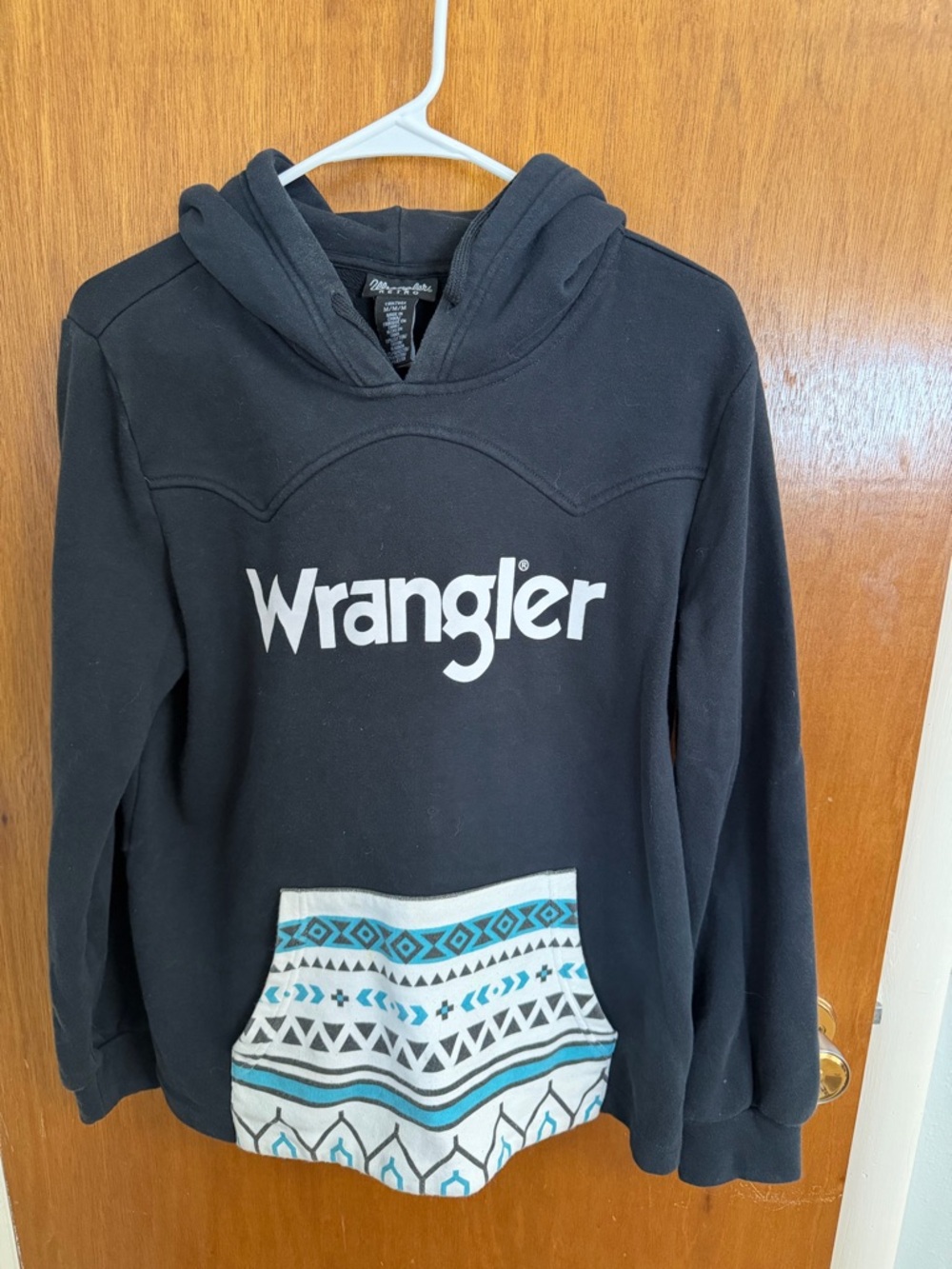 Wrangler Black Hoodie with White Logo
